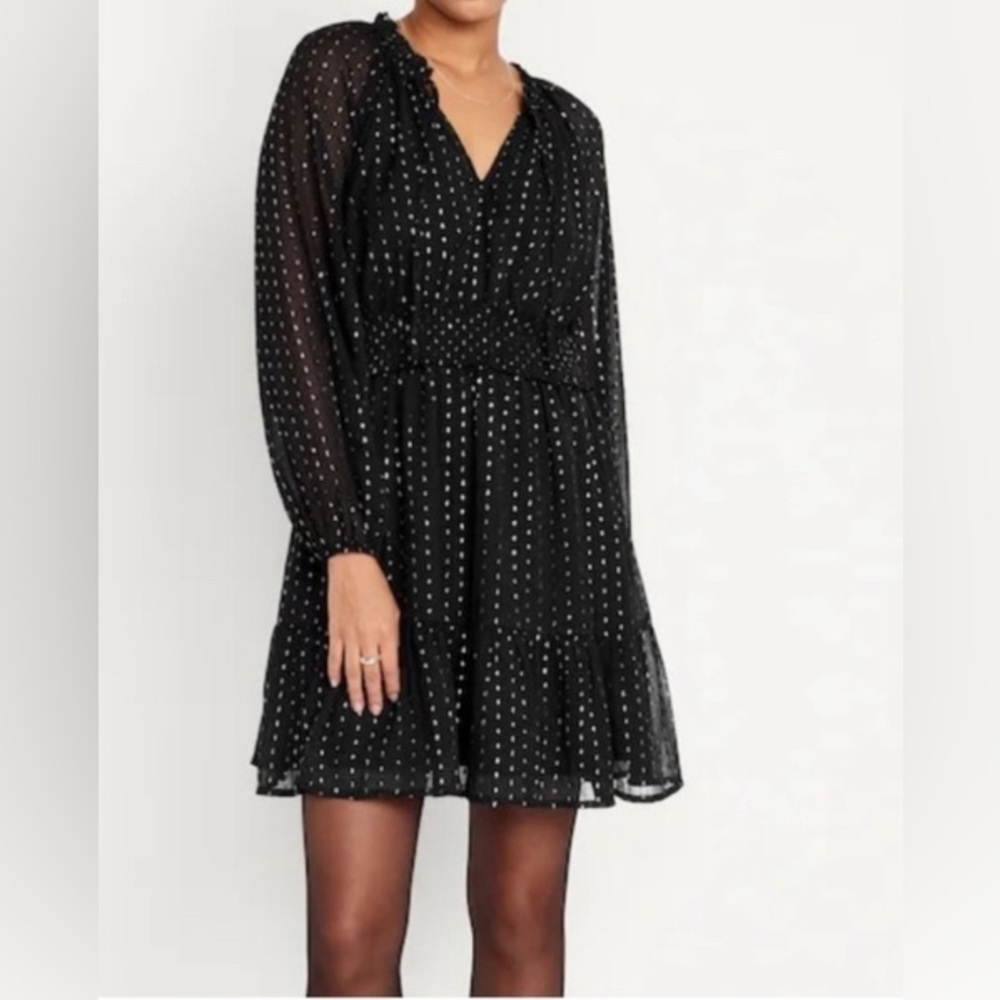 Old Navy Black and White Wrap Sundress